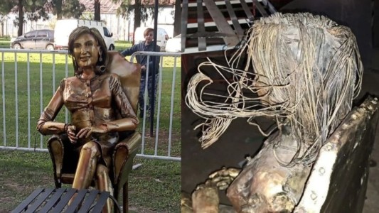 Vandalizaron la estatua de Mirtha Legrand en Villa Cañás