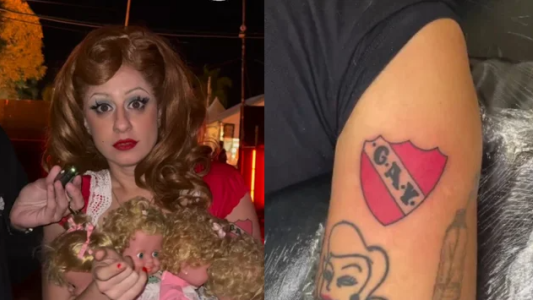 Marilina Bertoldi y su tatuaje viral: se hizo un escudo de Independiente por error