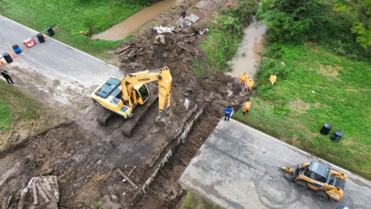 La Provincia intervino en la Ruta 34 y logró reabrir el paso en Lehmann