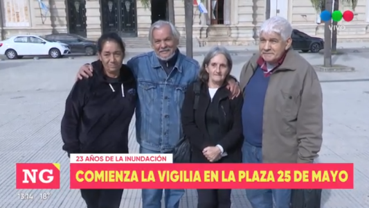 A 23 años de la inundación del Salado, inició la vigilia en Plaza 25 de Mayo