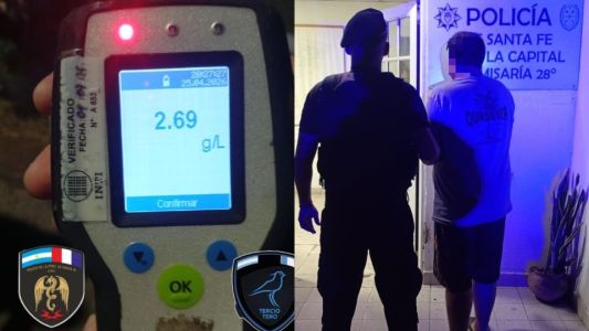Conductor alcoholizado fue detenido en Santa Fe tras maniobras peligrosas en la ruta