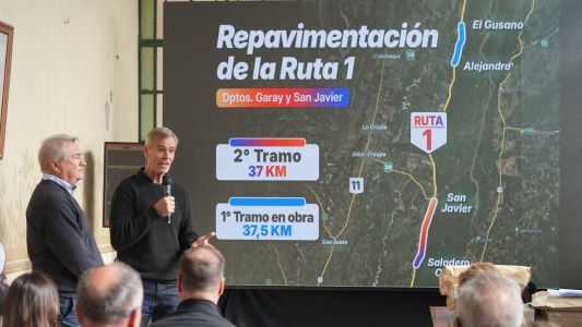 Se repavimentarán casi 40 kilómetros de la Ruta Provincial N° 1