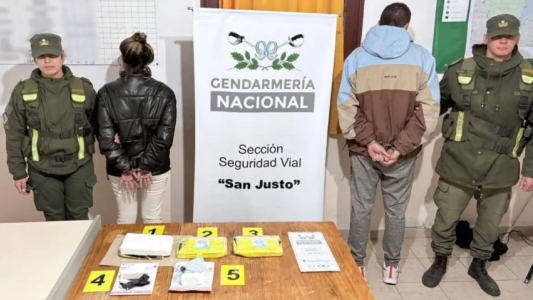 Llevaban cocaína en el baúl de un auto: fueron detenidos en San Justo
