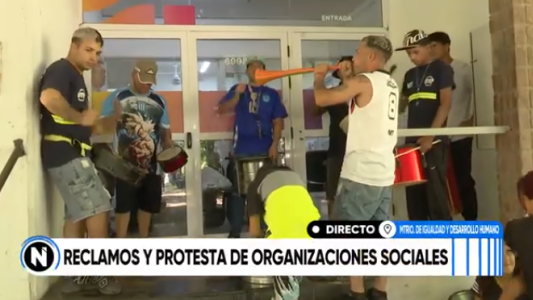Protesta del Movimiento de Trabajadores Excluidos en el Ministerio de Igualdad