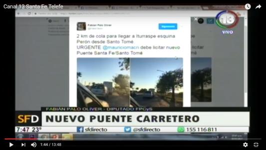 LA NECESIDAD DE UN NUEVO PUENTE ENTRE SANTA FE Y SANTO TOMÉ