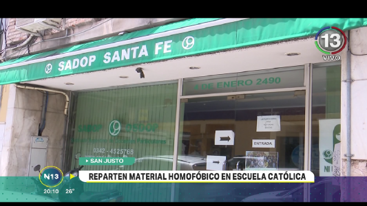 POLÉMICA POR MATERIAL HOMOFÓBICO EN UNA ESCUELA