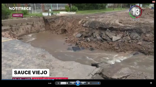 SOCAVÓN EN RUTA 11 ALTURA SAUCE VIEJO