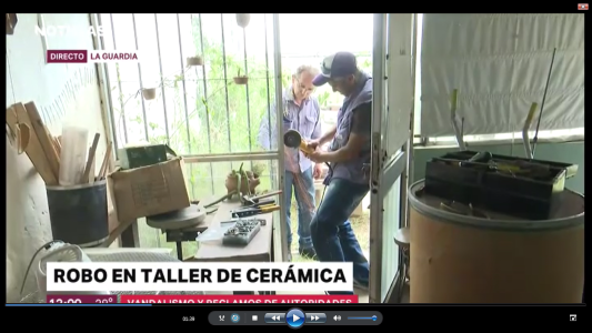 Robo en taller de cerámica