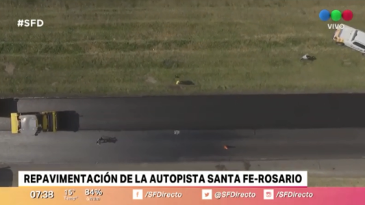 Repavimentan la Autopista Santa Fe - Rosario
