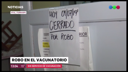 Cerrado por robo: Sin servicio en el vacunatorio del Hptal Iturraspe