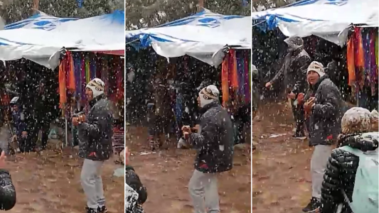 Nieve en Humahuaca: el video del "carnavalito blanco" que conmueve al país