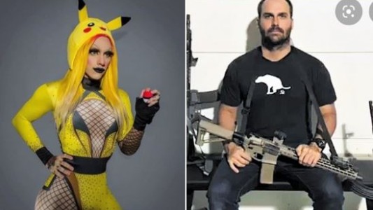 El hijo de Bolsonaro, con ametralladora en mano, se burló del hijo de Alberto Fernández