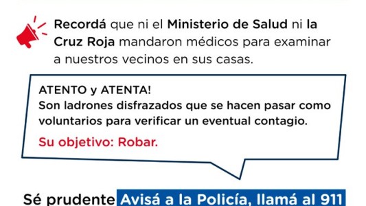 Coronavirus: "Nadie debe entrar a tu casa para verificar un contagio"