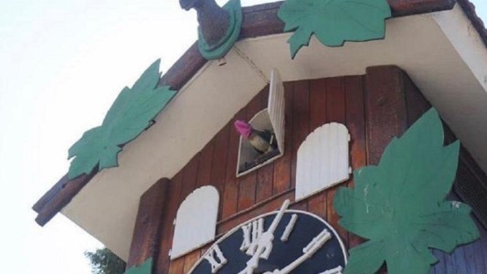 El "Cucú" de Carlos Paz amaneció con barbijo