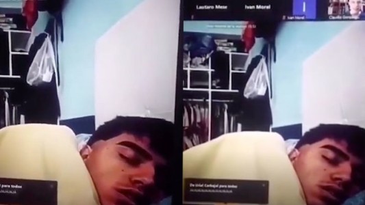 Video: el alumno que se quedó dormido en plena clase de Zoom