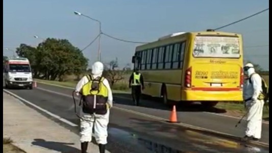 Postas de desinfección de vehículos en la Ruta Provincial 1
