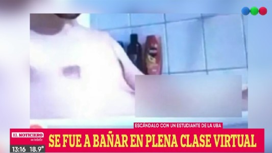 Se fue a bañar en medio de su clase virtual y lo expulsaron