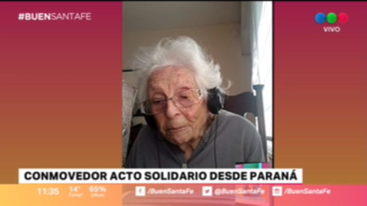 Tiene 100 años, es de Paraná y confecciona barbijos para el Alassia
