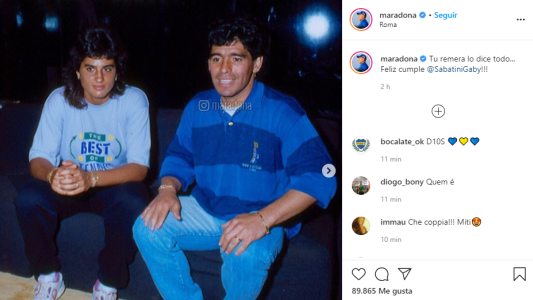 Diego Maradona activo en las redes: El mensaje a "Giani" y a "The Best"