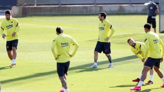 Deportes en #TFN Lionel Messi volvió a entrenar en grupo en medio de la pandemia de coronavirus