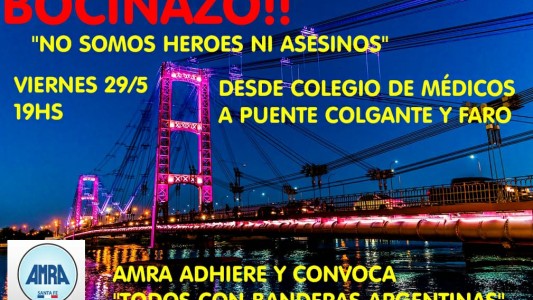 Médicos nucleados en AMRA se movilizan el viernes con un bocinazo