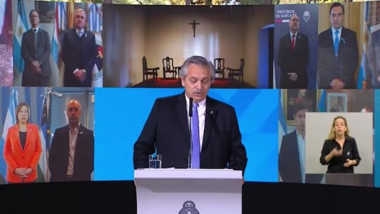 Perotti participó de manera virtual del acto del 9 de Julio junto a Alberto Fernández