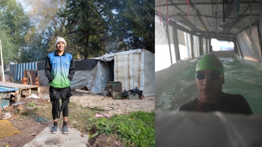 Armaron un pileta con chapa y plástico para que su hijo pueda competir en las olimpiadas de natación para sordos