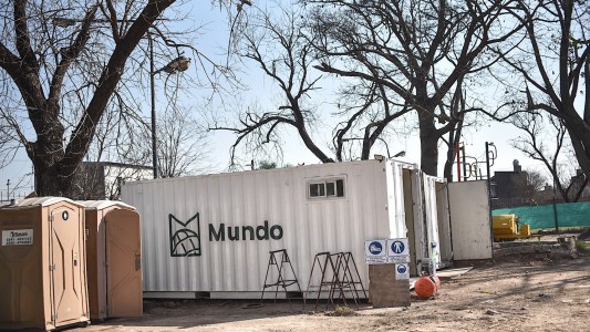 Con la instalación del obrador, se retoman los trabajos en el desagüe Espora