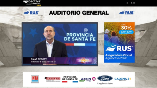 Perotti en Agroactiva Virtual: “Iniciativas como estas ayudan y contribuyen a poner a Santa Fe de pie”