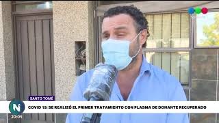 Se realizó el primer tratamiento con plasma en Santo Tomé
