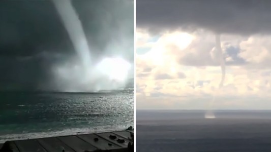 Captan inusuales tornados marinos sobre las costas del mar Negro
