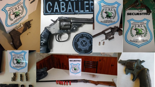 Doce armas de fuego secuestradas en los últimos días en Santa Fe y Rincón