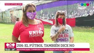 25N: sabaleras y tatengues se unieron en un mural