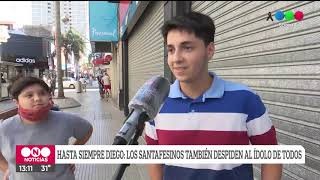 El último adiós a Diego: la palabra de los santafesinos en la calle