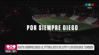 Los estadios santafesinos también despidieron a Maradona