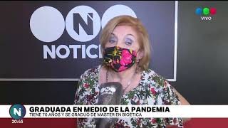 Con 70 años y en plena pandemia se recibió de Máster en Bioética