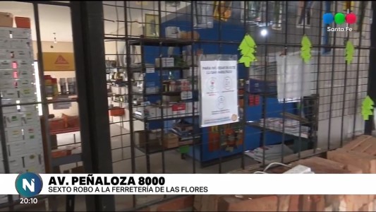 Pese a las medidas de seguridad, una ferretería de Las Flores fue asaltada por sexta vez