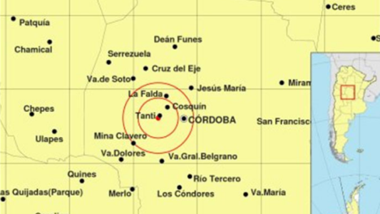 Un fuerte sismo se produjo en la zona turística de Córdoba