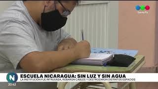 A pesar de los robos y destrozos, la escuela Nicaragua recibió a sus alumnos