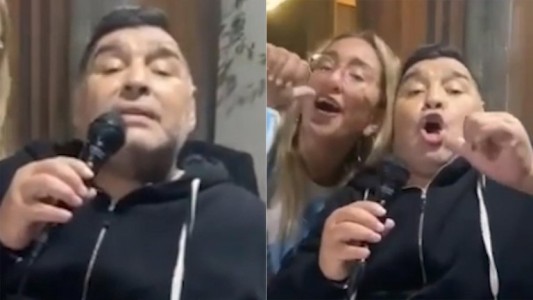 El video inédito de Diego Maradona cantando karaoke en pandemia con amigas