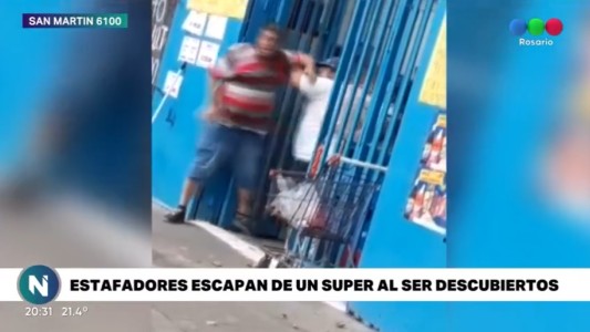 VIDEO: así escapó un grupo de estafadores al ser descubierto en un supermercado