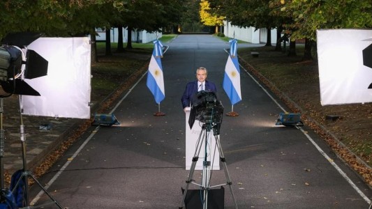 Así se grabó el mensaje de Alberto Fernández en la Quinta de Olivos