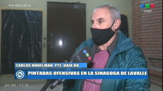 Aparecieron pintadas antisemitas en la DAIA de Bahía Blanca