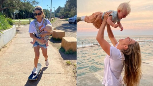 Polémica por la campeona de snowboard que amamanta haciendo la vertical