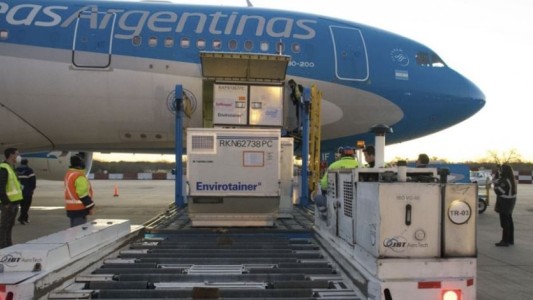Llegó otro vuelo de Aerolíneas Argentinas con más de 760 mil dosis de Sinopharm