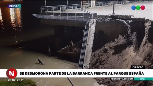 Informan que puede haber derrumbes en las barrancas por la bajante del río