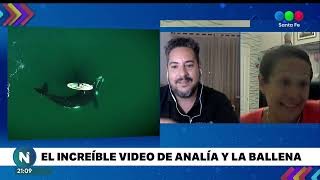 Una ballena se divierte en las costas de Puerto Madryn