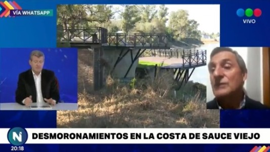 Roberto Rioja sobre la costa de Sauce Viejo "si hay grietas está el riesgo de desmoronamiento"