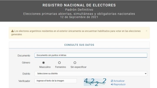Dónde voto: consultá el padrón electoral para las PASO 2021