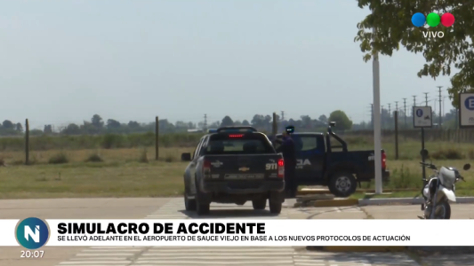 Aeropuerto de Sauce Viejo: se realizó un simulacro de accidente aéreo